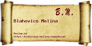 Blahovics Melina névjegykártya